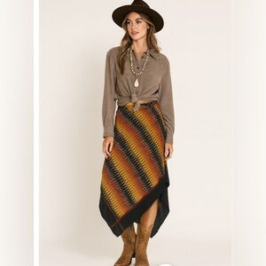 Aztec Western Handkerchief Maxi Skirt